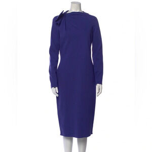 Giorgio Armani Bateau Neckline Midi Length Sheath Dress Purple Size IT 36 XS